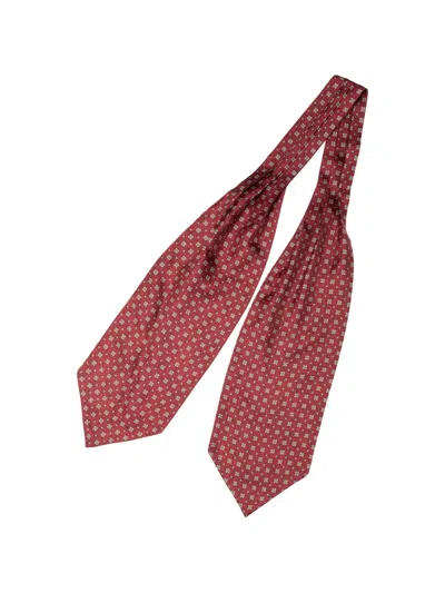 Elizabetta Ostuni Medallion-print Silk Cravat In Red