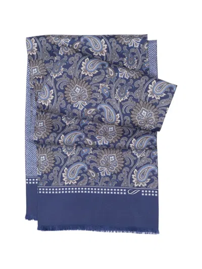 Elizabetta Pasquino Reversible Paisley Scarf In Blue