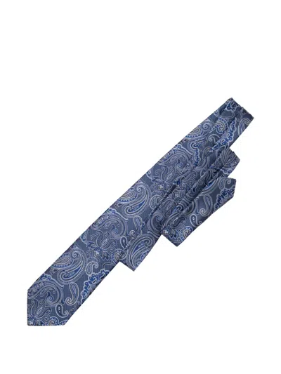 Elizabetta Pavia Paisley Jacquard Tie In Blue