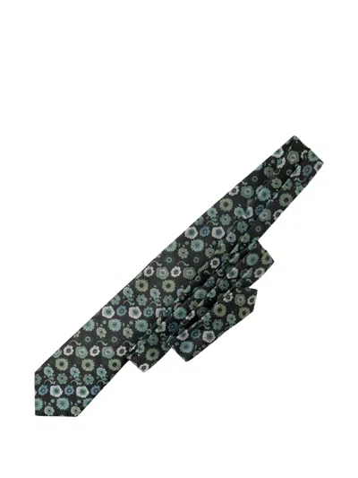 Elizabetta Pergola Floral-jacquard Tie In Green