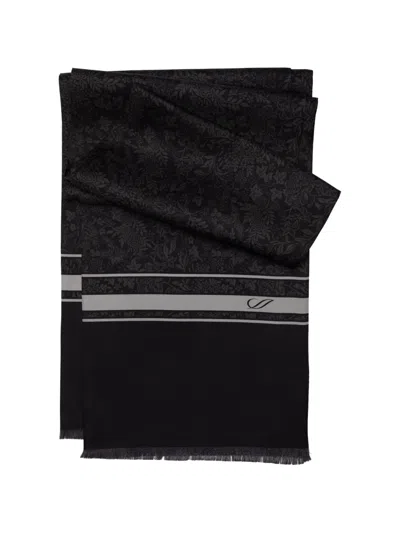 Elizabetta Rapallo Botanical-motif Scarf In Black