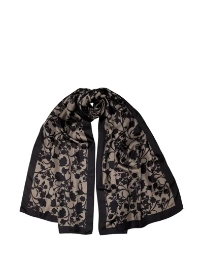 Elizabetta Regina Floral-print Scarf In Black