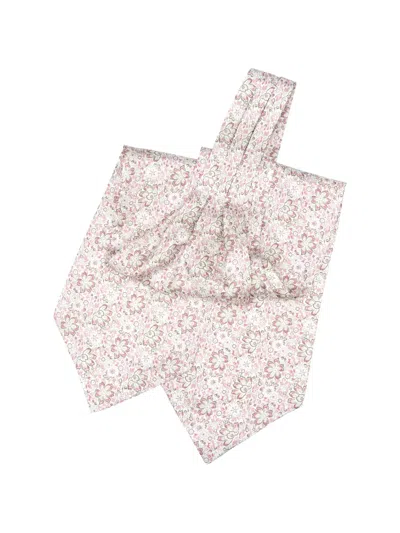 Elizabetta Salvadori Floral-print Silk Cravat In Gray