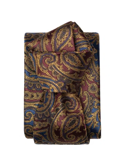 Elizabetta San Carlo Paisley-jacquard Tie In Brown