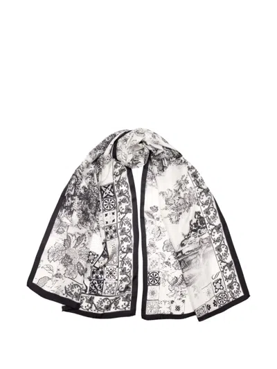 Elizabetta Toile De Jouy Silk Scarf In Multi