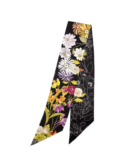Elizabetta Vanessa Silk Skinny Scarf In Multi