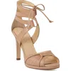 Elizee Elizée Ametista Sandal Leather Platform Heels In Brown