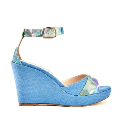 Elizee Brigitte Wedge In Blue