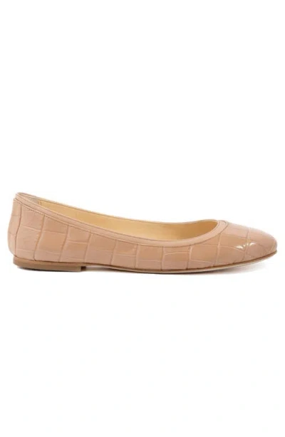Elizee Elizée Gemma Flat Leather Ballerina Flat In Neutral