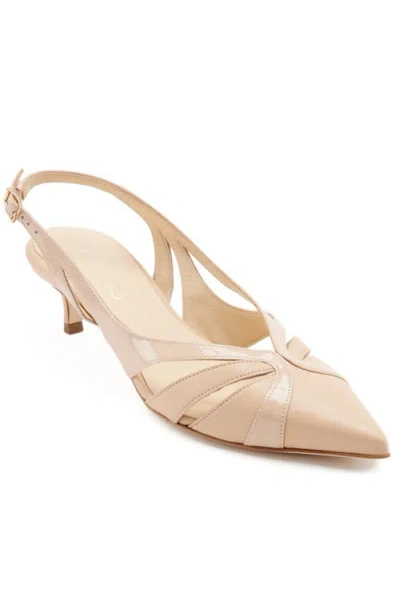 Elizee Elizée Portia Pump Leather Slingback Kitten Heels
