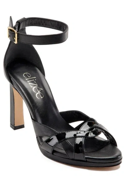 Elizee Elizée Rhea Sandal Leather Platform Heels In Black