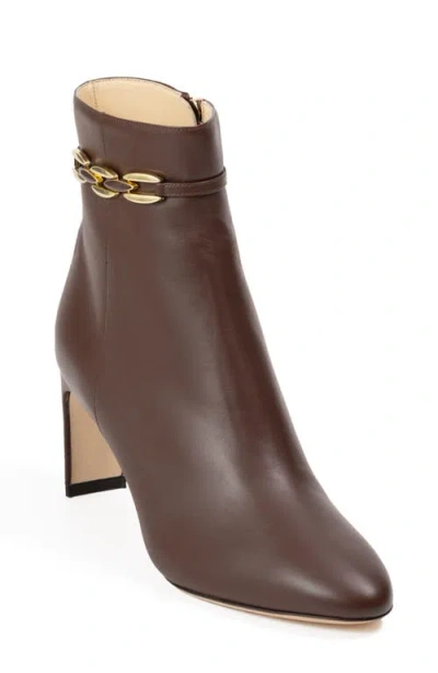 Elizee Elizée Sabina Bootie Leather Ankle Boots In Brown