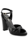 Elizee Elizée Simone Sandal Leather Platform Heel In Black