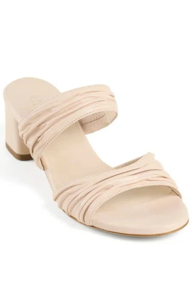 Elizee Elizée Sophia Sandal Leather Block Mid-heel Mules In Neutral