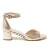 Elizee Women's Chiara Leather Block Heel Sandals - Champagne Gold In Gold