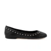 Elizee Women's Gemma Black Studded Leather Ballerina Flats