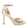 Elizee Women's Gold Adriana Platinum Metallic High Heel Sandal