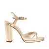 Elizee Women's Gold Solange Mirrored Leather Platform Sandal - Platinum Metallic In Gold