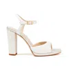 Elizee Women's Solange Nappa Leather Platform Sandal - White, Metallic In White