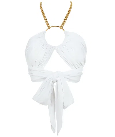Eljae Women's White The O-ring Foulard Top