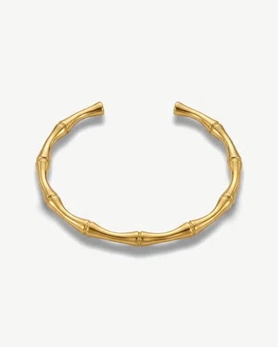 Elk & Bloom Women's 14k Gold Band Bamboo Stackable Bangle