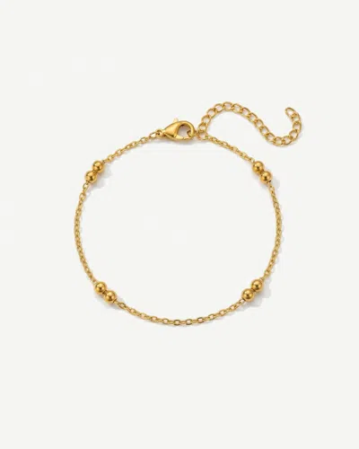 Elk & Bloom Women's 14k Gold Double Beaded Satellite Chain Bracelet