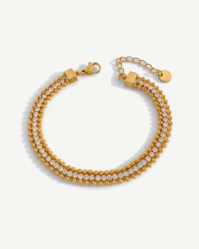 Elk & Bloom Women's 14k Gold Double Tennis Satellite Bracelet