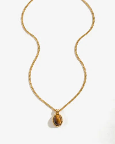 Elk & Bloom Women's 14k Gold Drop Earth Stone Pendant Necklace