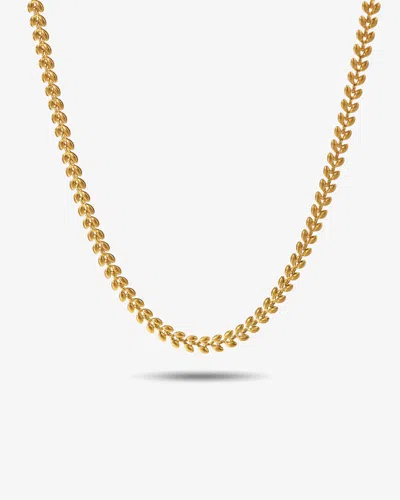 Elk & Bloom Women's 14k Gold Leaf Chain Choker Necklace