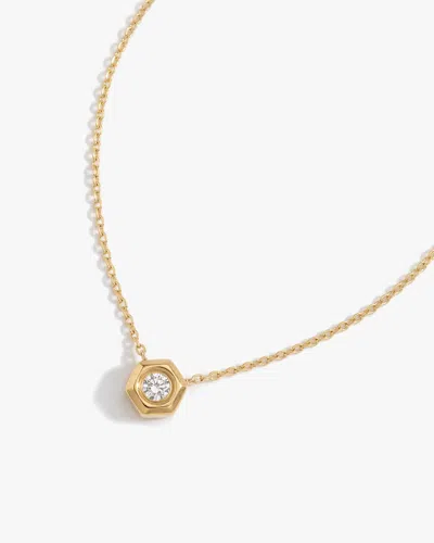 Elk & Bloom Women's 14k Gold Solitaire Pendant Choker Necklace