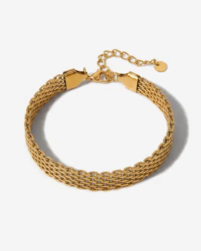 Elk & Bloom Women's 14k Gold Thin Watch Chain Link Bracelet