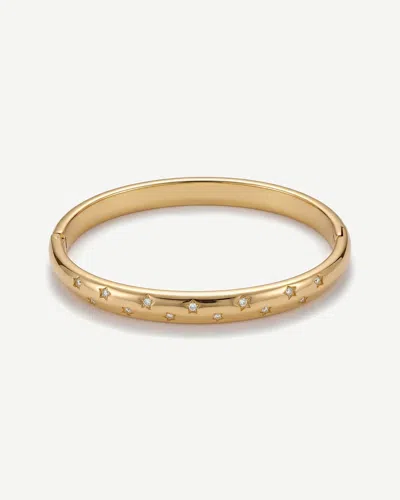 Elk & Bloom Women's Chunky Gemstone Starlight 14k Gold Bangle