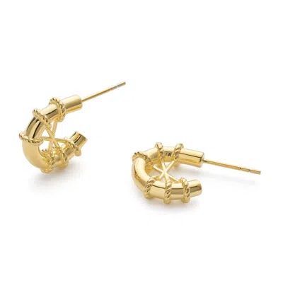 Elk & Bloom Women's Chunky Gold Rope Huggie Hoop Earrings