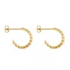 Elk & Bloom Women's Chunky Ribbed Gold Hoop Earrings In Gold