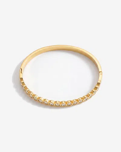 Elk & Bloom Women's Chunky Solitaire Tennis 14k Gold Bangle