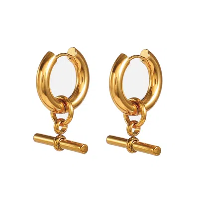 Elk & Bloom Women's Chunky Thick Gold Hoops