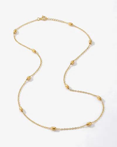 Elk & Bloom Women's Dainty 14k Gold Beaded Choker Necklace In Brown