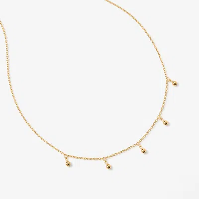 Elk & Bloom Women's Dainty 14k Gold Beaded Drop Choker Necklace