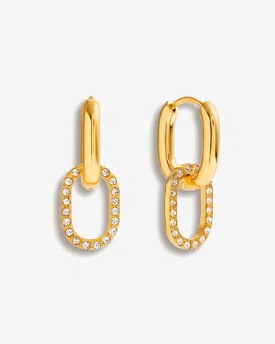 Elk & Bloom Women's Dainty 14k Gold Gemstone Double Loop Hoops