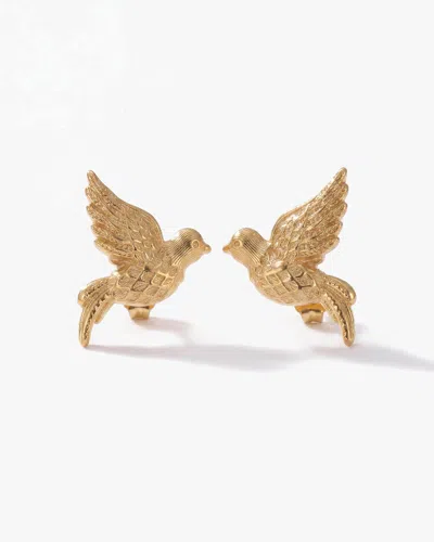 Elk & Bloom Women's Dainty 14k Gold Love Birds Stud Earrings