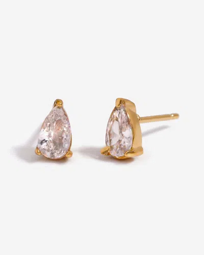 Elk & Bloom Women's Dainty 14k Gold Solitaire Tennis Studs In Pink