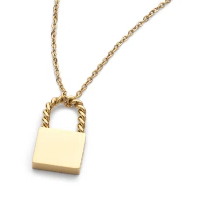 Elk & Bloom Women's Dainty Gold Lock Necklace