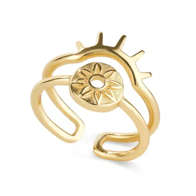 Elk & Bloom Women's Dainty Gold Sun Ring