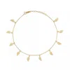 Elk & Bloom Women's Delicate Gold Leaf Anklet In Gold