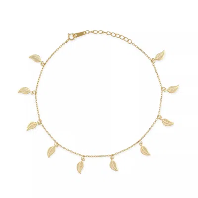 Elk & Bloom Women's Delicate Gold Leaf Anklet