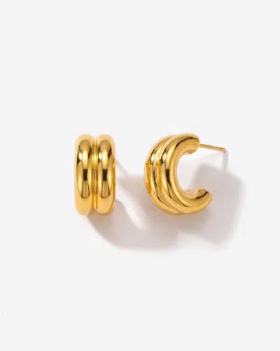 Elk & Bloom Women's Double C 14k Gold Huggie Hoops