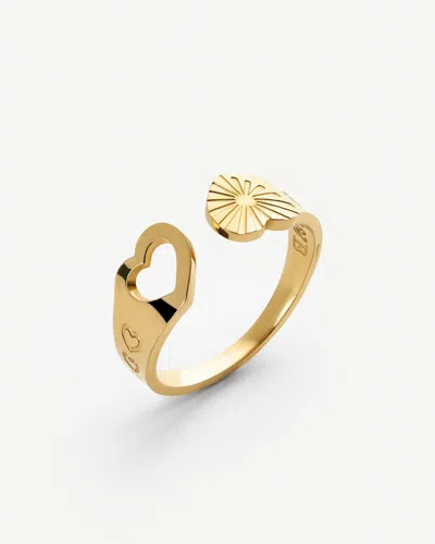 Elk & Bloom Women's Double Love Dainty Hearts 14k Gold Ring