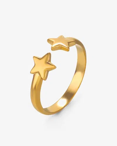 Elk & Bloom Women's Double Star Dainty 14k Gold Ring