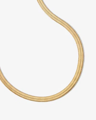 Elk & Bloom Women's Flat Herringbone Chain 14k Gold Choker Necklace