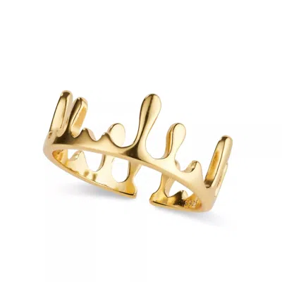 Elk & Bloom Women's Gold Dainty Drip Crown Band Ring